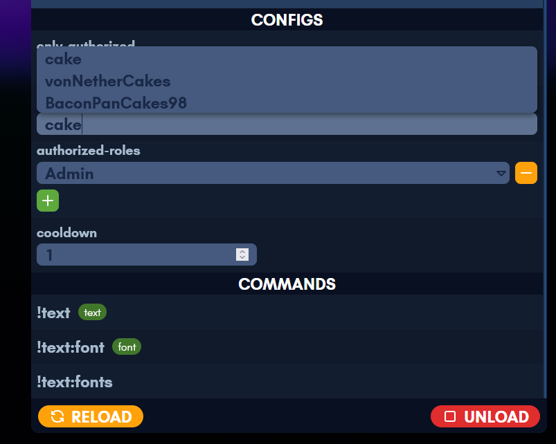 Configuring a plugin from the web UI