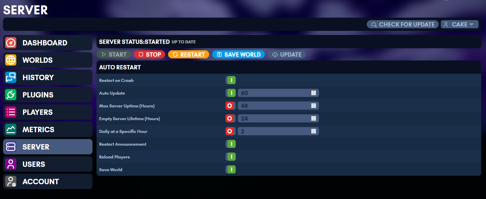 The server page