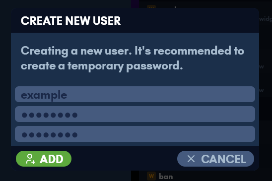 Creating a web UI user